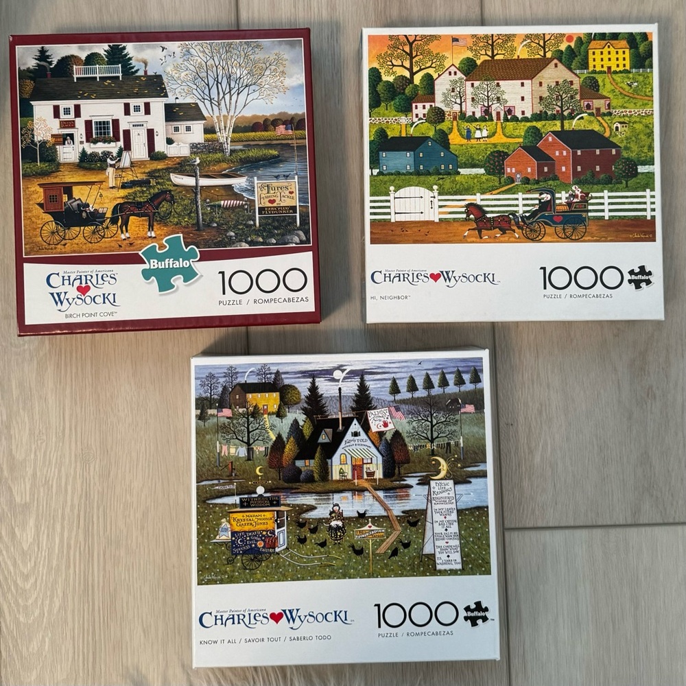 Buffalo Games Jigsaw Puzzles – Bundle of 3 Charles Wysocki
